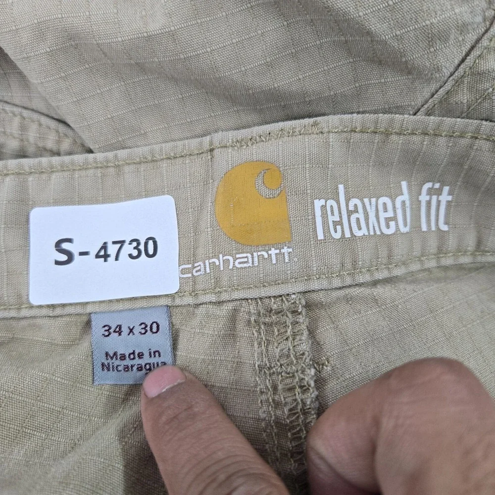 Carhartt Men Pants 34x30 Beige Relaxed Fit DKH Cargo Straight READ